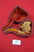 Meerschaum Pipe in the form of a Young Lady with Original Case