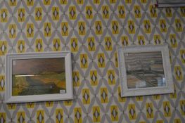 Two Abstract Pen & Inks by Michael Winters circa 1971