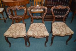 Three Victorian Mahogany Side Chairs