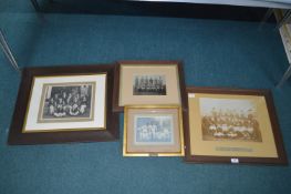 Framed Vintage Sporting Photographs Including Hull FC 1901, etc.