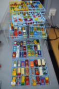 Nine Matchbox Model Car Trays and Contents