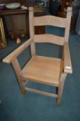 Large Solid Beech Armchair