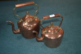 Two Victorian Copper Kettles