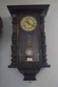 Mahogany Framed Victorian Wall Clock (working condition with key)