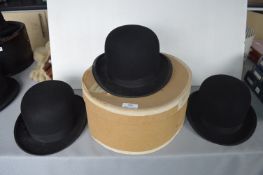 Three Bowler Hats by Wood Brother of Hull, and Dunn & Co. London