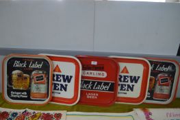 Five Vintage Pub Trays by Carling and Bass