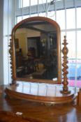 Victorian Mahogany Dressing Mirror with Barley Twist Supports