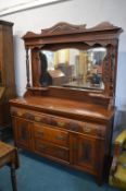 Art Nouveau Mahogany Mirror Backed Sideboard