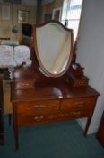 Edwardian Inlaid Mahogany Mirror Backed Dressing Table
