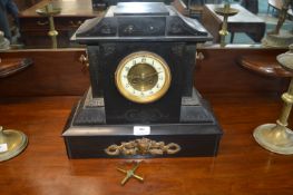 Victorian Slate Mantel Clock with Ormolu Detail