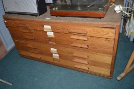 Oak Six Drawer Plan Chest
