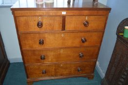 Early Victorian Oak Two over Three Chest of Drawers