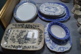 Victorian Meat Plates and Platters Including Thomas Podmore & Co.