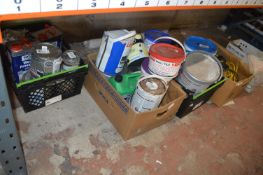 Part Used Paints, Adhesives, 240v Extension Leads, Lamps, etc.