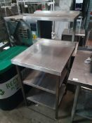 * S/S table with over and under shelves