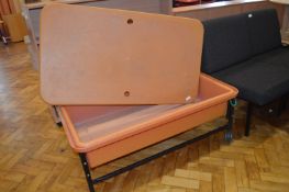 *Sandpit with Lid on Castors ~44”x25” x 16” tall (Lots 1001 - 1093 are based at Hall Road Academy,