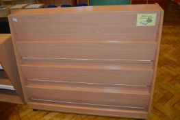 *Beech Effect Double Sided Bookcase on Castors 18”x48” x 39” tall (Lots 1001 - 1093 are based at