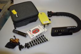 *Quantity of Assorted Camera Equipment Including Fisheye Lens for Phone, Cases, Dorr VS300 Aluminium