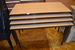 *Four Beech Effect School Tables 110x55cm x 65cm tall (Lots 1001 - 1093 are based at Hall Road