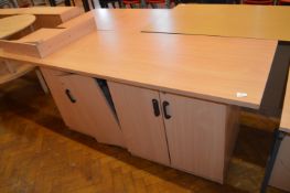 *Two Lightwood Effect Two Door Storage Cupboard (doors loose), and a Tabletop 7ft x 2ft (Lots 1001 -