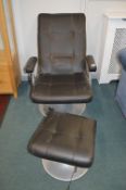 Faux Leather Electric Chair & Footstool