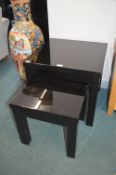 Black High Gloss Nesting Set of Two Tables