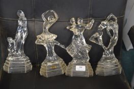 Four Glass Dancing Figures by RCR