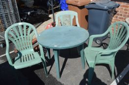 Plastic Garden Table and Three Chairs