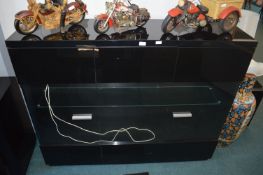 Black High Gloss Display Cabinet with Clear Glass