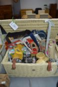 Wicker Basket Containing Decorative Gifts, and Cra
