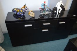 Black High Gloss Sideboard (matching previous lot)