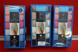 *Three 6pks Women’s Bikini Briefs Size: L