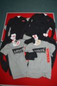 Five Levi’s T-Shirts & Hoodies Sets Size: M 7-8y