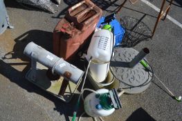 Garden Weeders, Paraffin Heaters, Petrol Can, Umbr