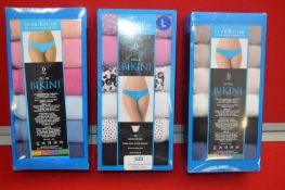 *Three 6pks Women’s Bikini Briefs Size: L