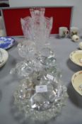 Cut Glass Crystal Vases and Paperweights etc.