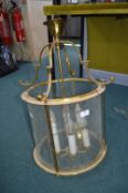 *Brass Candle Effect Hanging Lantern