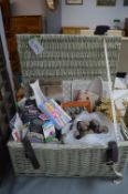 Wicker Basket Containing Decorative Gifts, and Cra