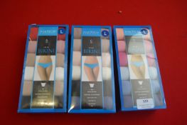 *Three 6pks Women’s Bikini Briefs Size: L