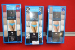 *Three 6pks Women’s Bikini Briefs Size: L