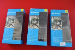*Three 3pks Columbia Black Crewneck Cotton T-Shirts Size: S