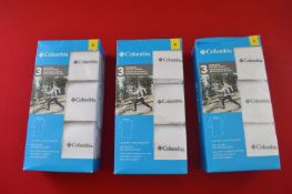 *Three 3pks Columbia White Crewneck Cotton T-Shirts Size: S