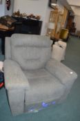 *Grey Suede Effect Electric Recliner