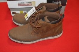 *Skechers Men’s Street Wear Brown Leather Ankle Boots Size: 7
