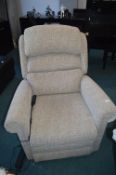 Electric Reclining Armchair in Oatmeal Upholstery