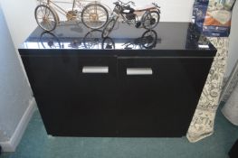 Black High Gloss Two Door Cabinet (matching previo