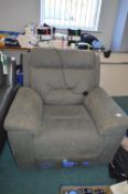 *Grey Suede Effect Electric Recliner