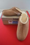 *Kirkland Men’s Shearling Slippers in Chestnut Size: 12