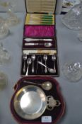 EPNS Cutlery Sets and a Christening Set