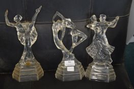 Three Glass Dancing Figures by RCR